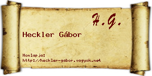 Heckler Gábor névjegykártya